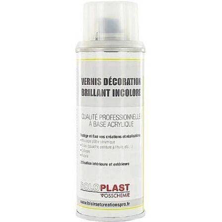 Vernis de recouvrement décoratif brillant incolore 200 mL - SOLOPLAST