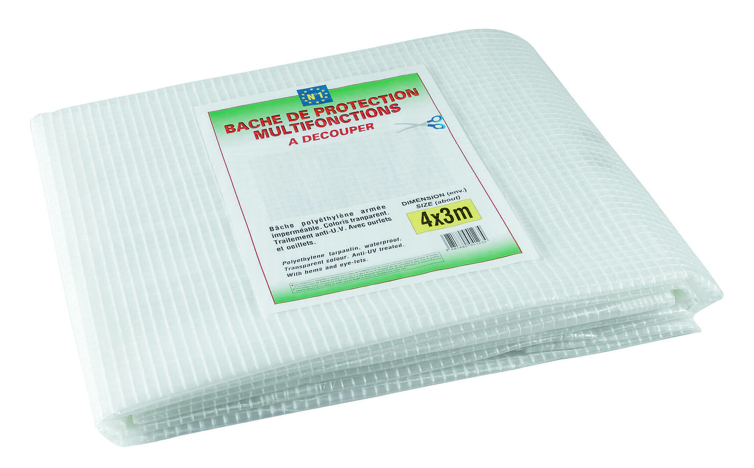 Bâche de protection transparente 4x3 m