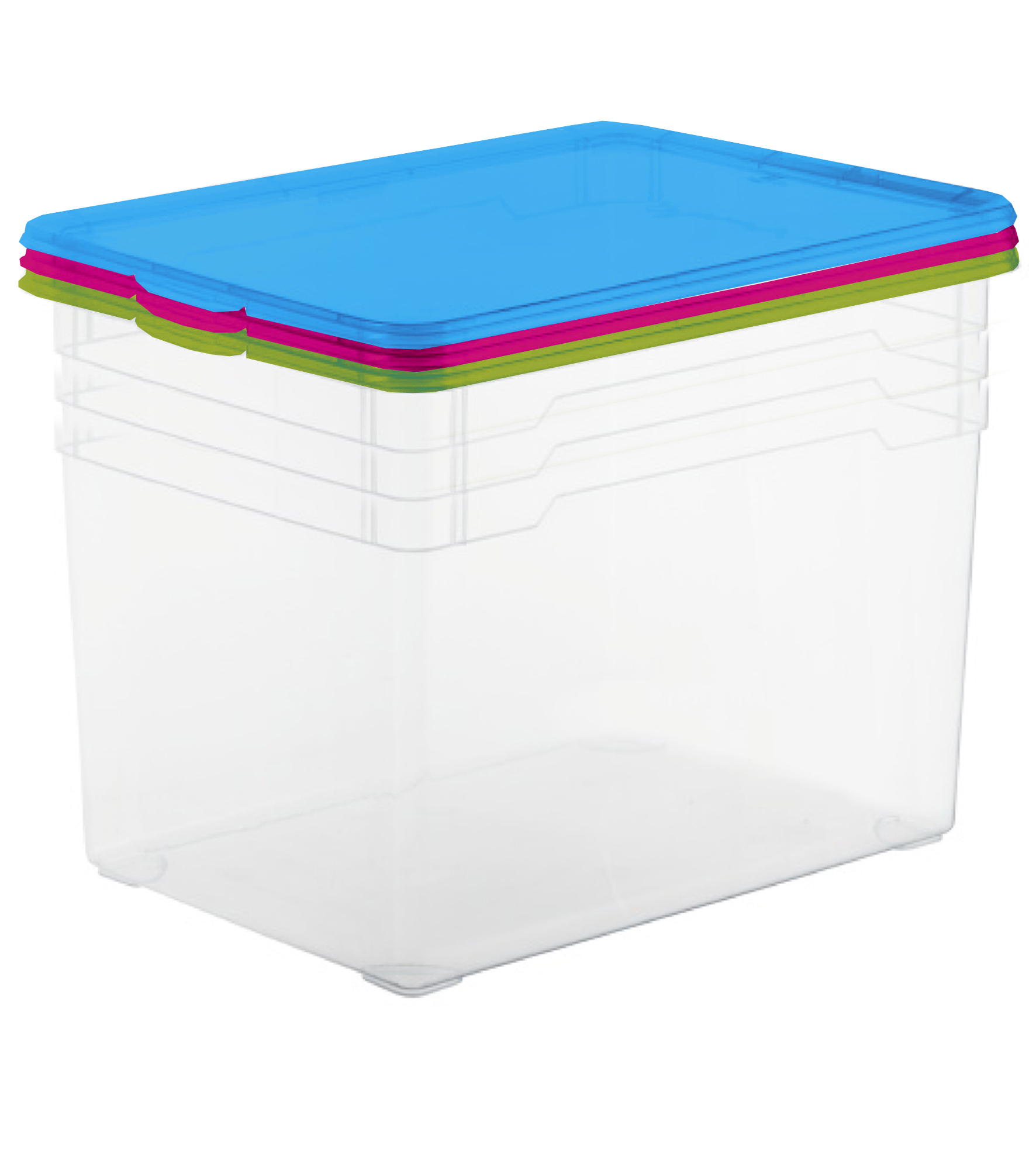 Lot de 3 boîtes de rangement 46 L Clear box