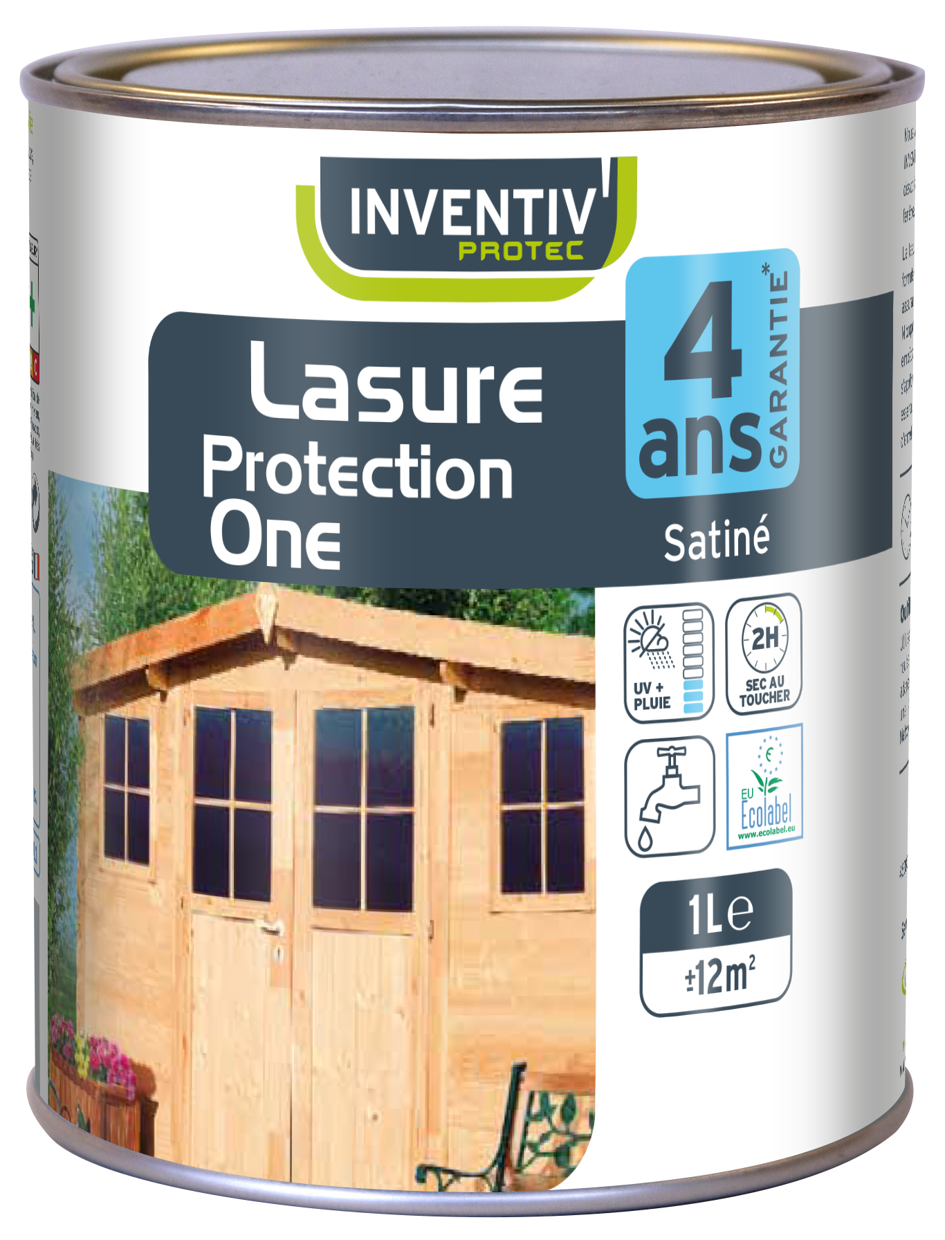 Lasure protection One 4 ans 1L chêne clair - INVENTIV