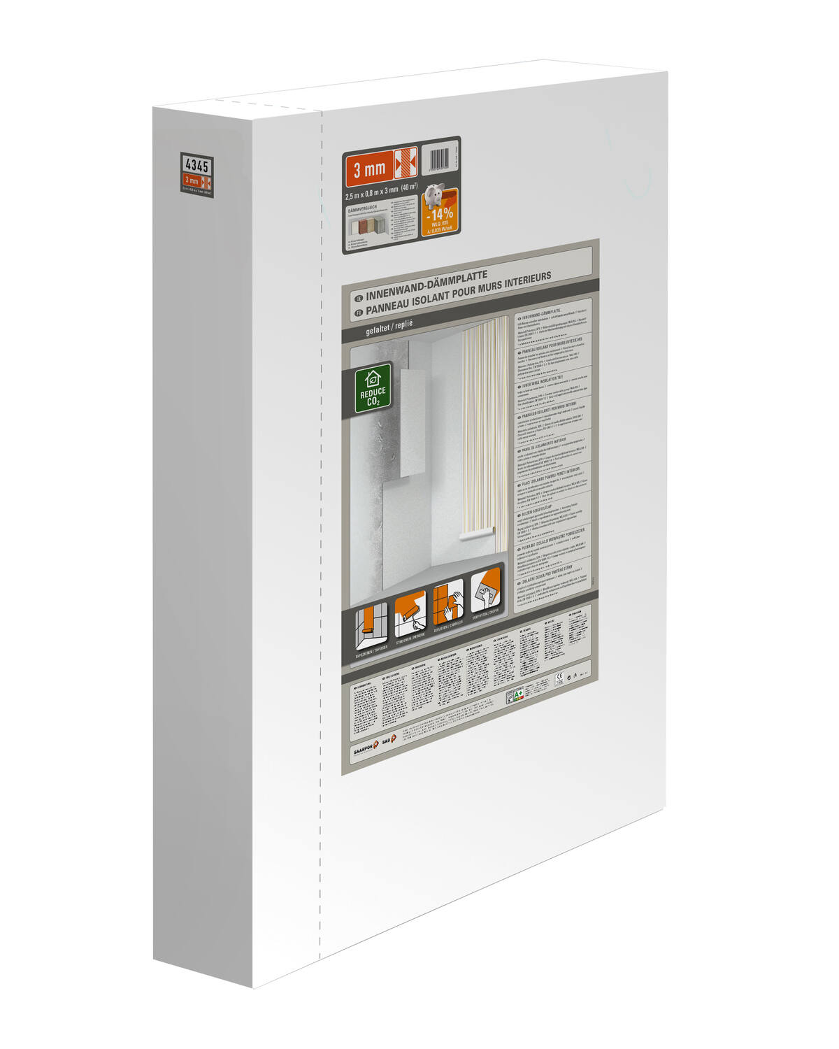 Panneau isolant Mural Replié polystyrène extrudé Ep.3mm 2,5x0,8m - CLIMAPOR