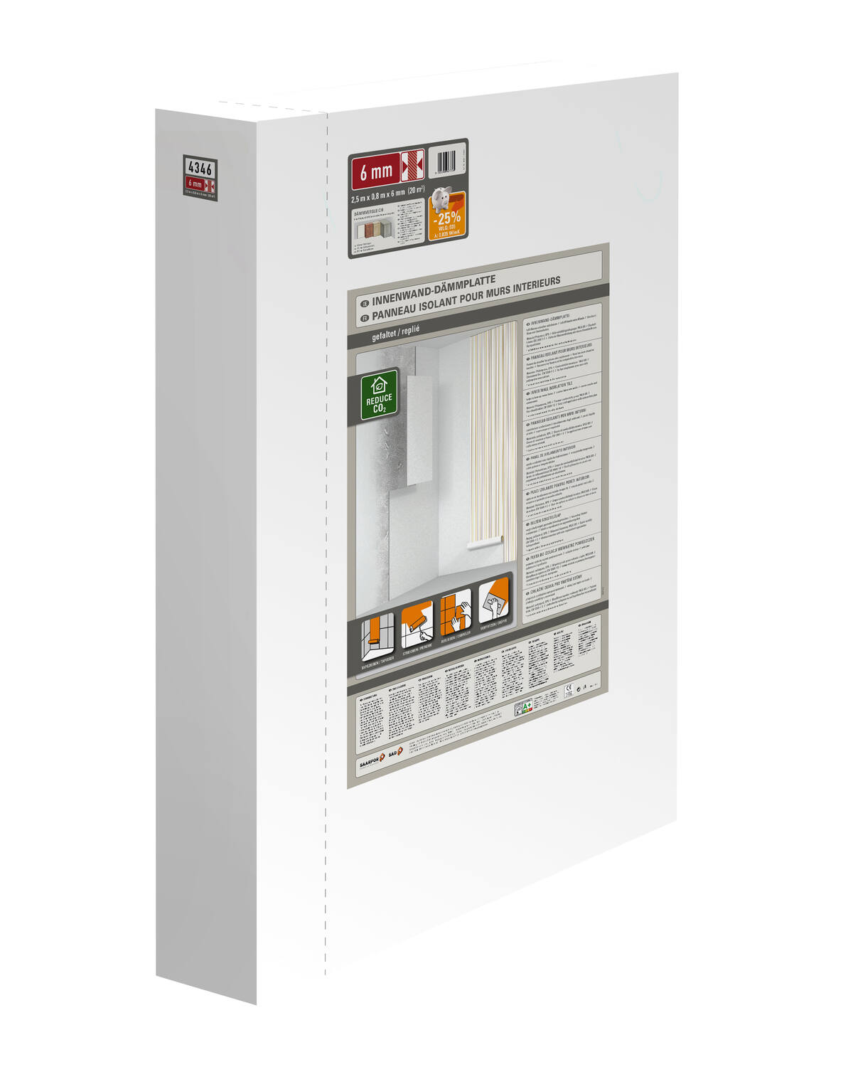 Panneau isolant Mural Replié polystyrène extrudé Ep.6mm 2,5x0,8m - CLIMAPOR