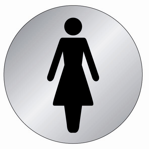 plaquette signalétique série alu brossé diamètre 75 mm femmes - NOVAP