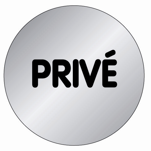 plaquette signalétique série alu brossé diamètre 75 mm privé - NOVAP