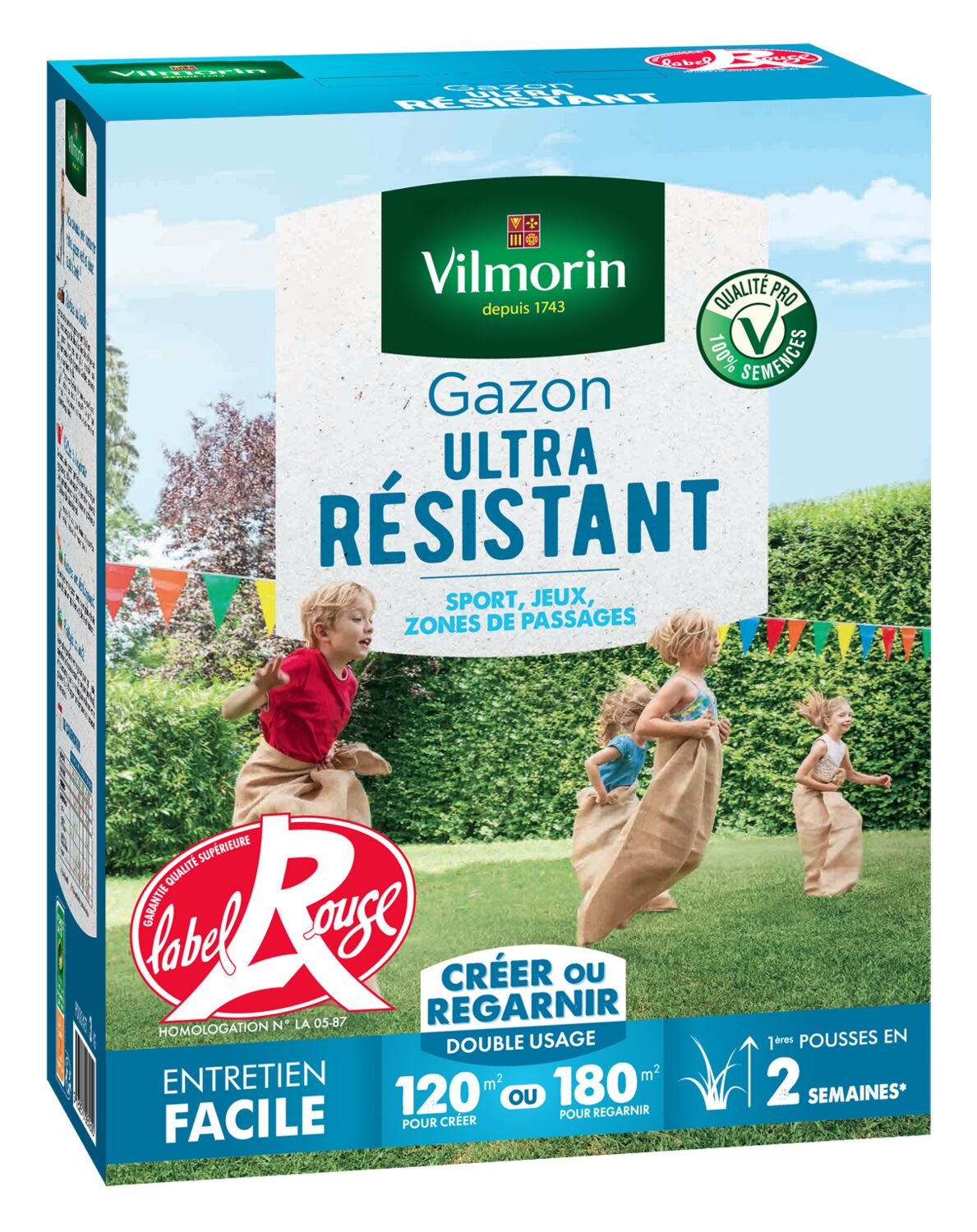 Gazon ultra résistant 3kg Label Rouge - VILMORIN