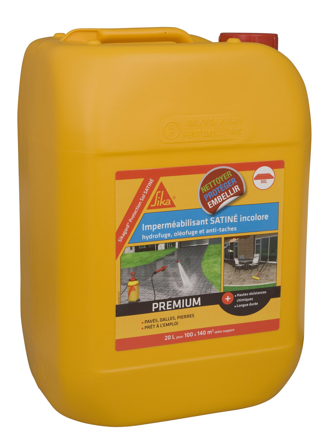 Imperméabilisant satiné incolore, hydrofuge SIKAGARD PROTECTION SOL SATINE 20 L