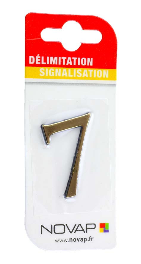 chiffre autocollant en relief hauteur 40 mm coloris or    7 - NOVAP