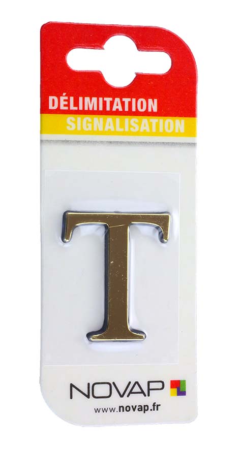 lettre autocollante en relief hauteur 40 mm coloris or t - NOVAP