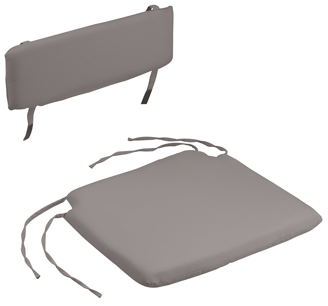 coussins chaises pliantes gris souris - GROSFILLEX