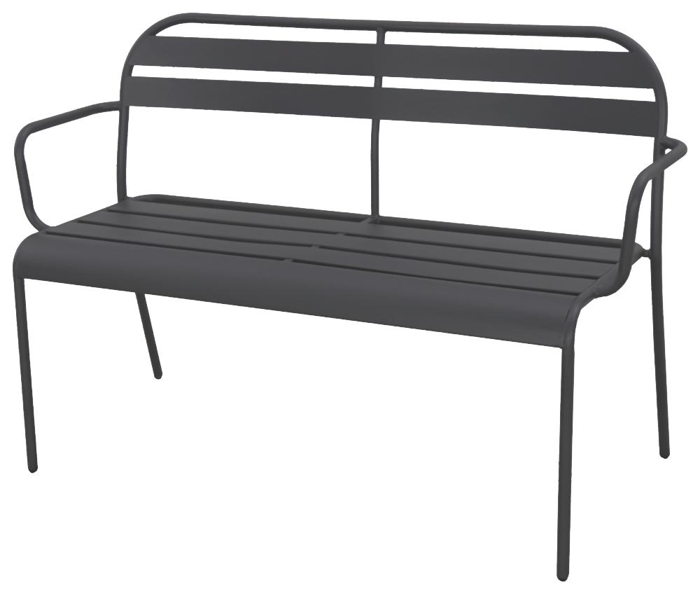 Banc de jardin acier Arturo 118,4x51,3x78,6cm Gris