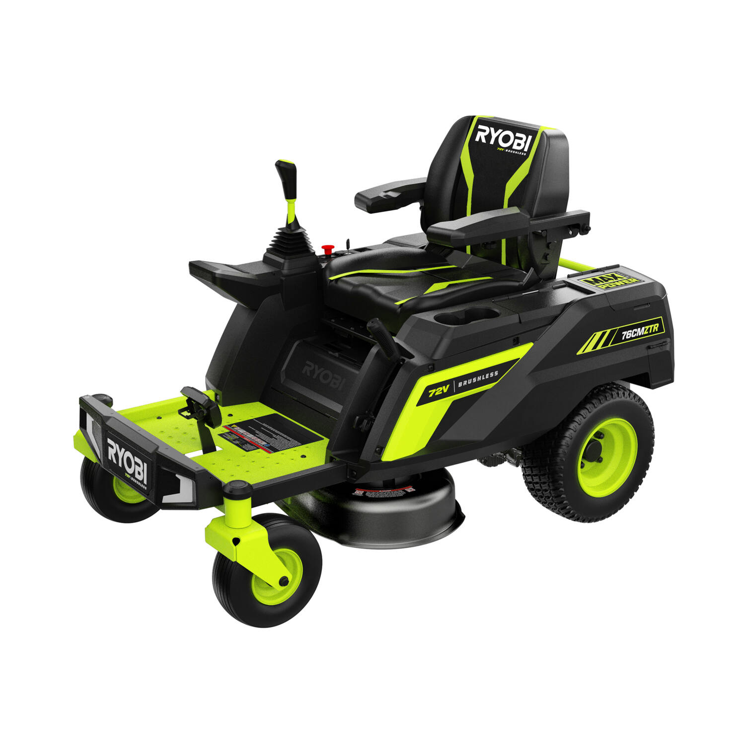 Tondeuse autoportée rider Zero-Turn brushless 72V lithium 76cm - RYOBI