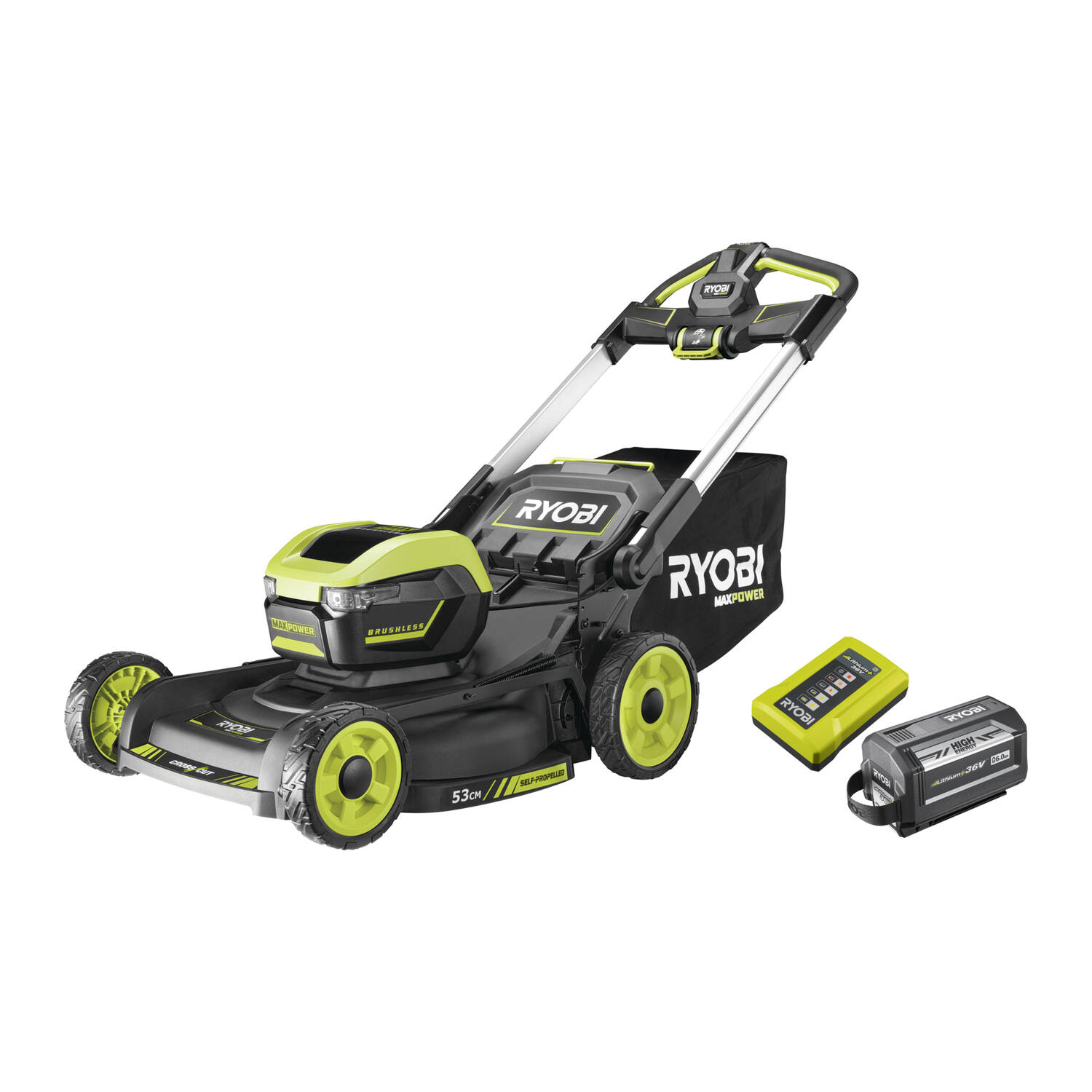 Tondeuse tractée brushless 36V Max Power 53cm - RYOBI