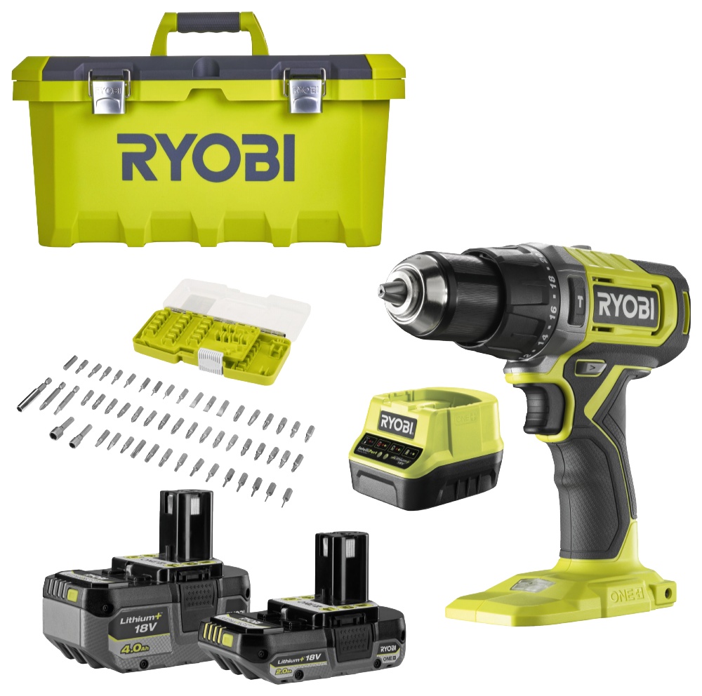 Perceuse à percussion sans fil RPD18-2C42TA55 18V + 55 acc. - RYOBI