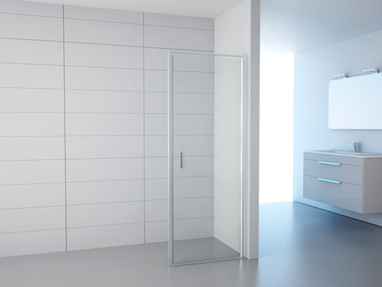 Porte pivotante 90cm chromé - INTEMPORELLE