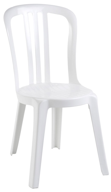 Chaise monobloc Miami bistrot blanche - GROSFILLEX
