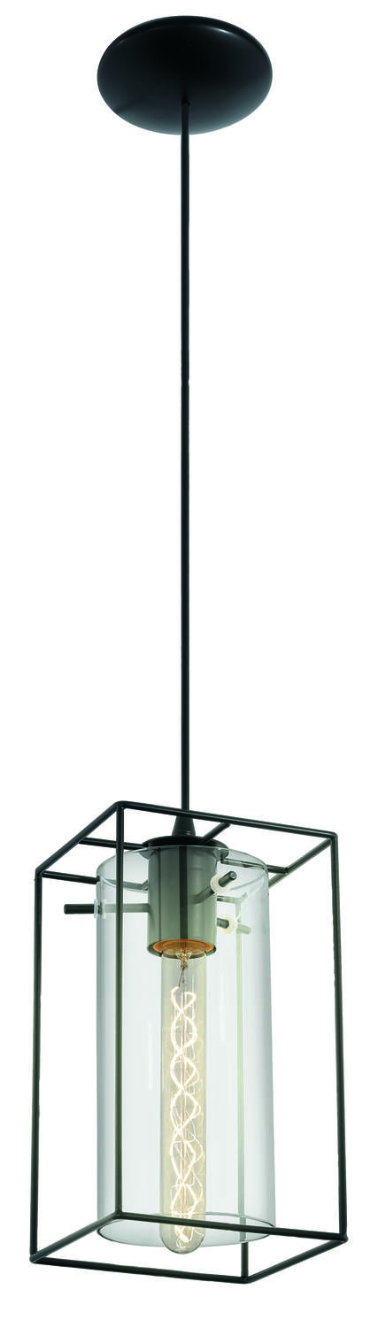 Suspension Loncino en acier noir transparent L.15 cm E27 1 x 60W - EGLO