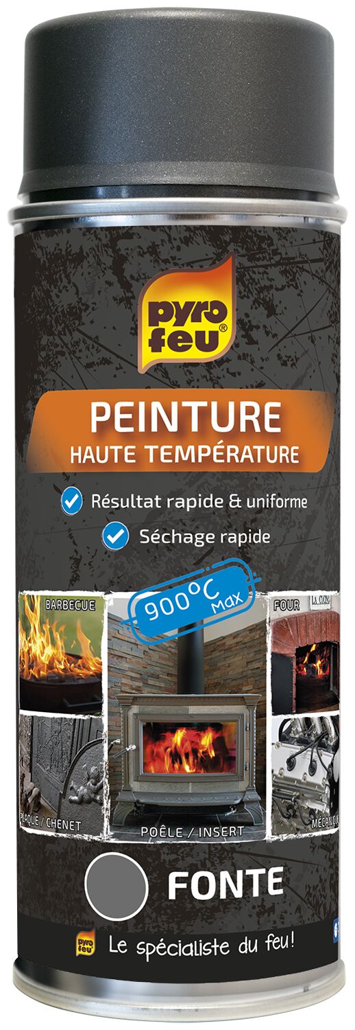 Peinture thermique en aérosol coloris fonte 500 ml - PYROFEU
