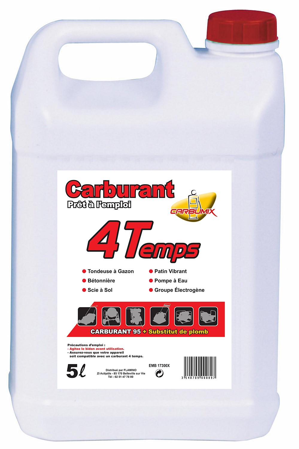 Carburant CARBUMIX pour moteur 4 temps en 5 litres