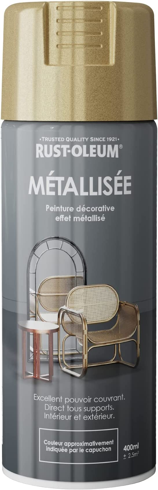 Peinture aérosol effet métallisé or 400ml - RUST-OLEUM