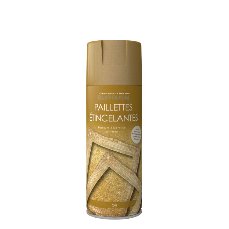 Peinture bombe aérosol Intérieur 400 ml Paillettes Etincelantes Or - RUST-OLEUM