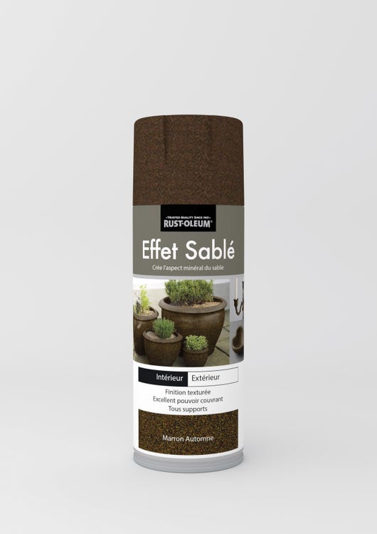 Peinture bombe aérosol 400 ml Effet Sable Marron Automne - RUST-OLEUM