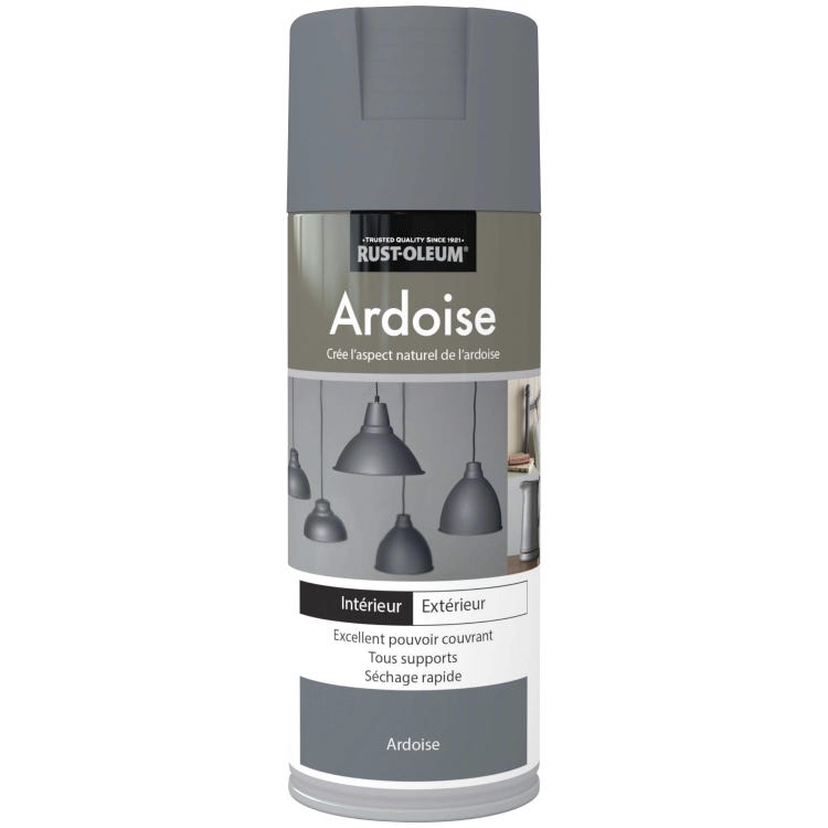 Peinture bombe aérosol 400 ml Effet Naturel Ardoise - RUST-OLEUM