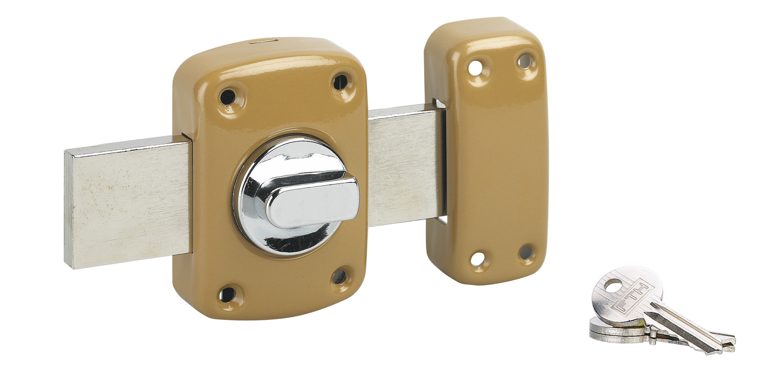 Verrou de sûreté Corvette à bouton et cylindre 30mm pêne de 160mm 3 clés - THIRARD