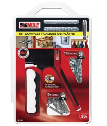 KIT 26 CHEVILLES + PINCE MOLLY