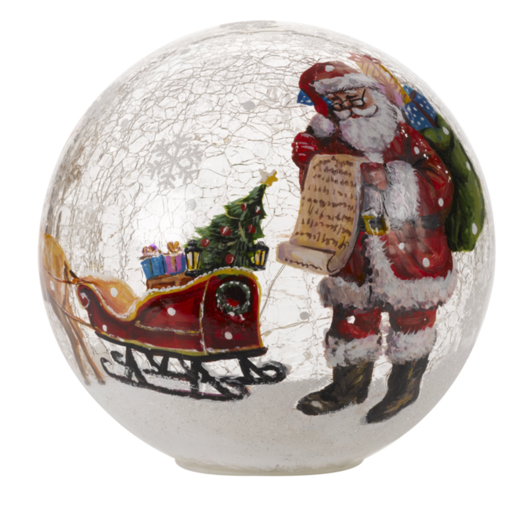 Boule de Noël lumineuse en verre à poser LED Ø20cm
