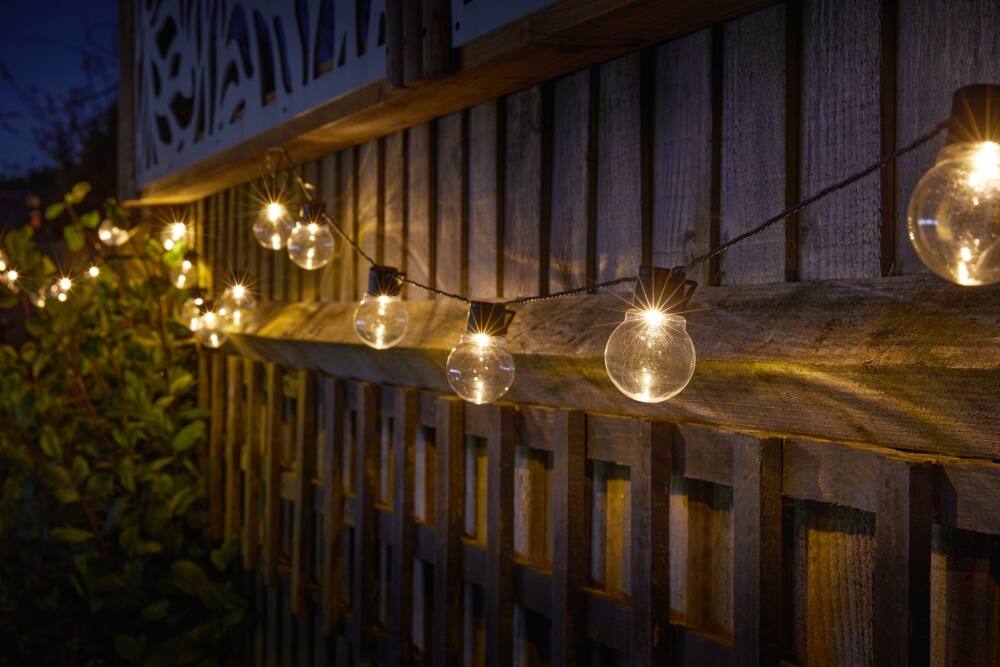 Guirlande lumineuse solaire LED 20 ampoules 10lm 10m