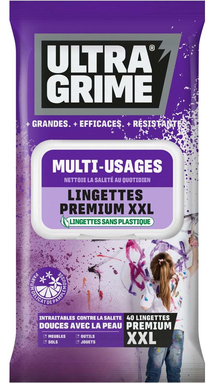 40 Lingettes Multi-usage Pomelo XXL - ULTRA GRIME