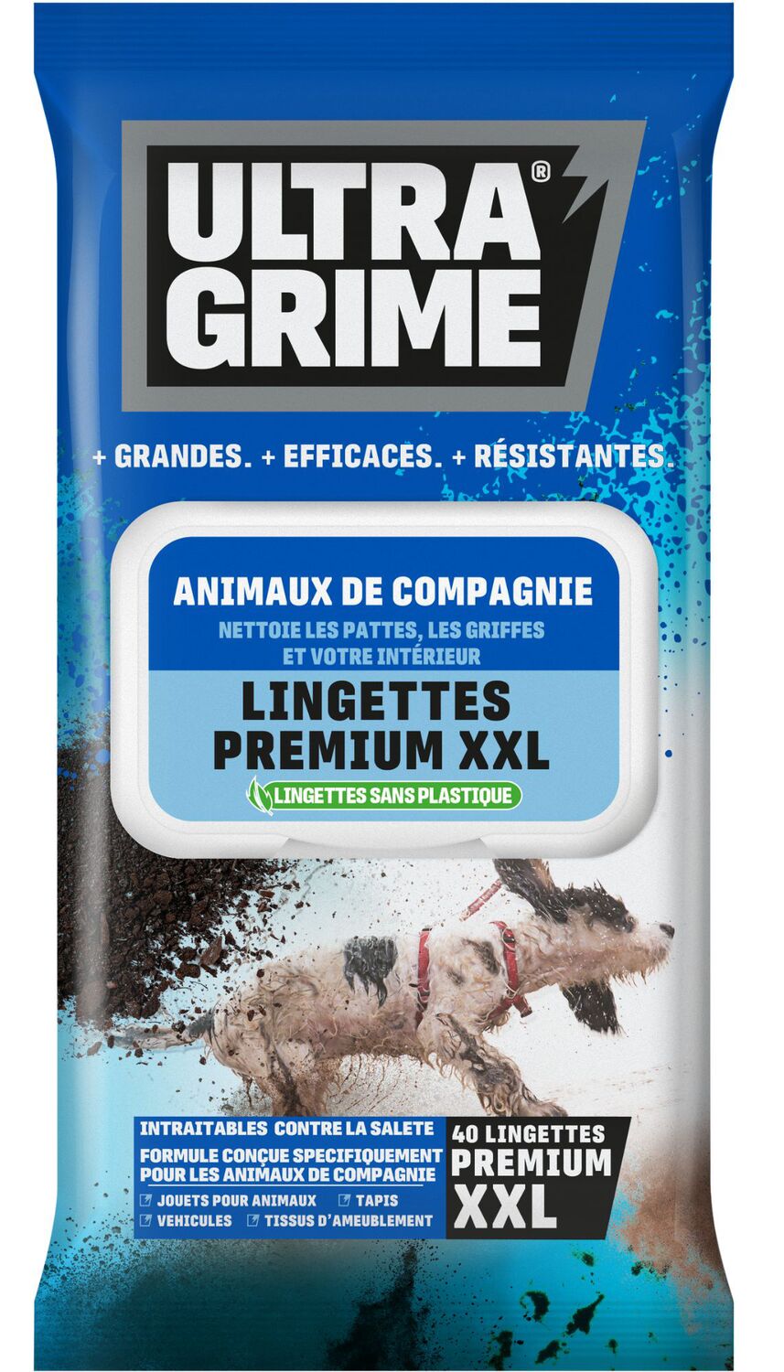 40 Lingettes Animaux de Compagnie XXL - ULTRA GRIME