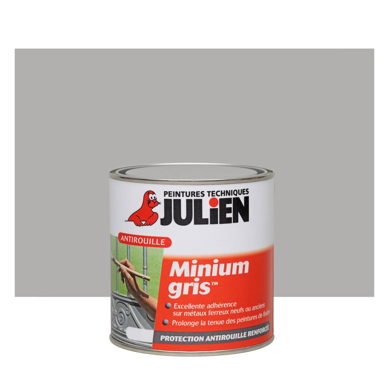 Primaire antirouille Minium Gris Bleuté Mat 0,125L - JULIEN