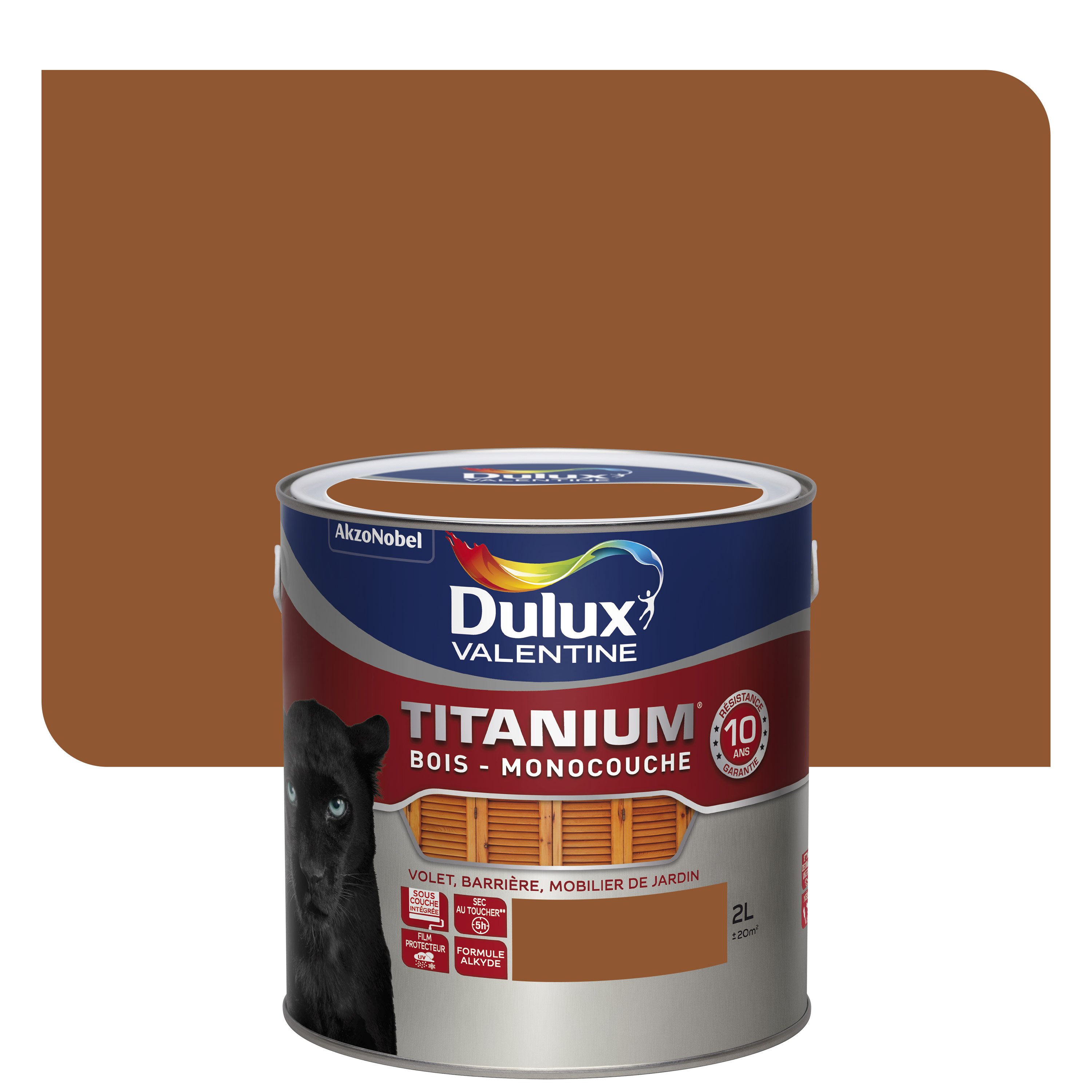 Peinture Titanium Bois Teck Satin 2L - DULUX VALENTINE