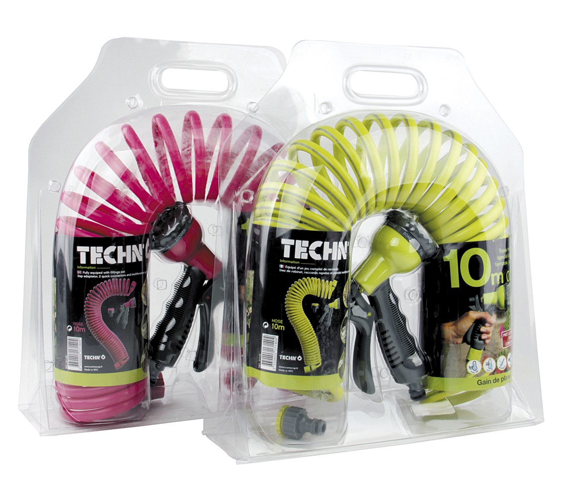 Tuyau flexible torsadé en EVA Ø9mm en 10m Fuchsia - TECHNO