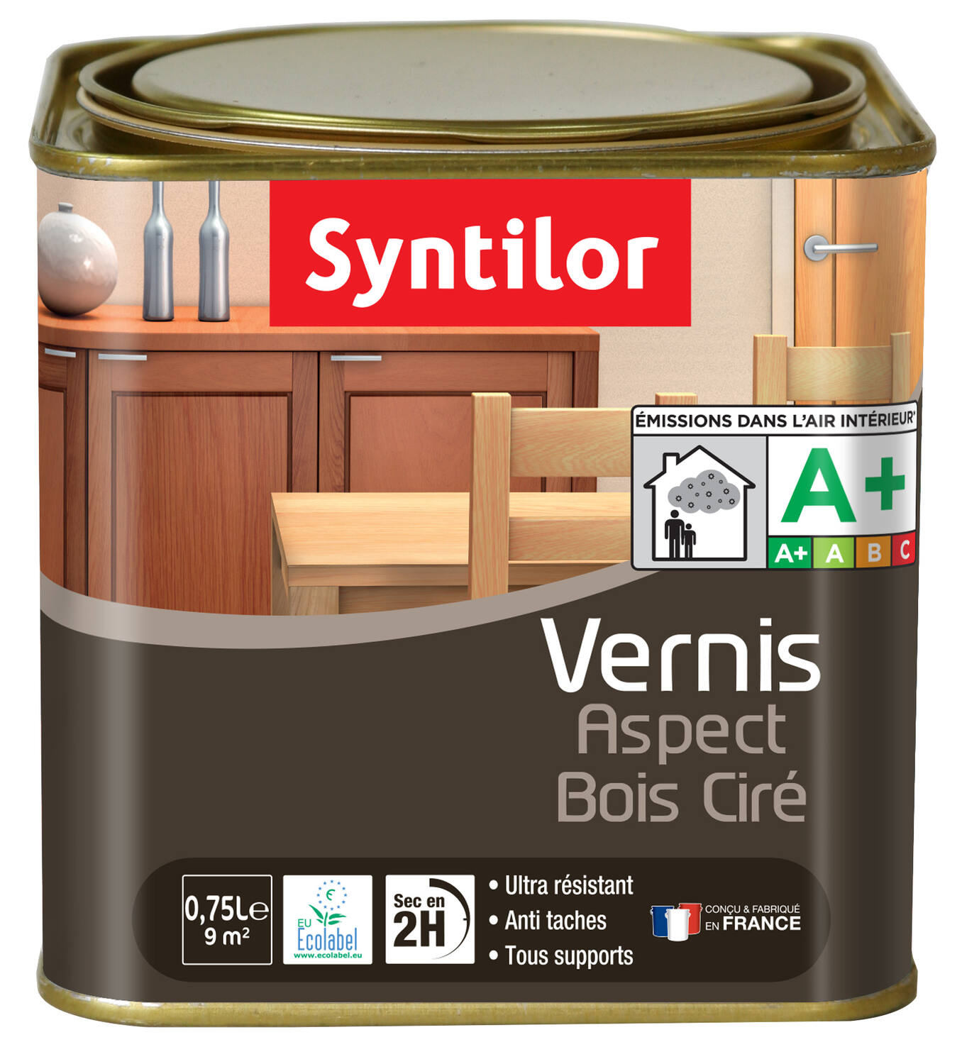 Vernis aspect bois cire incolore 0.75l - SYNTILOR