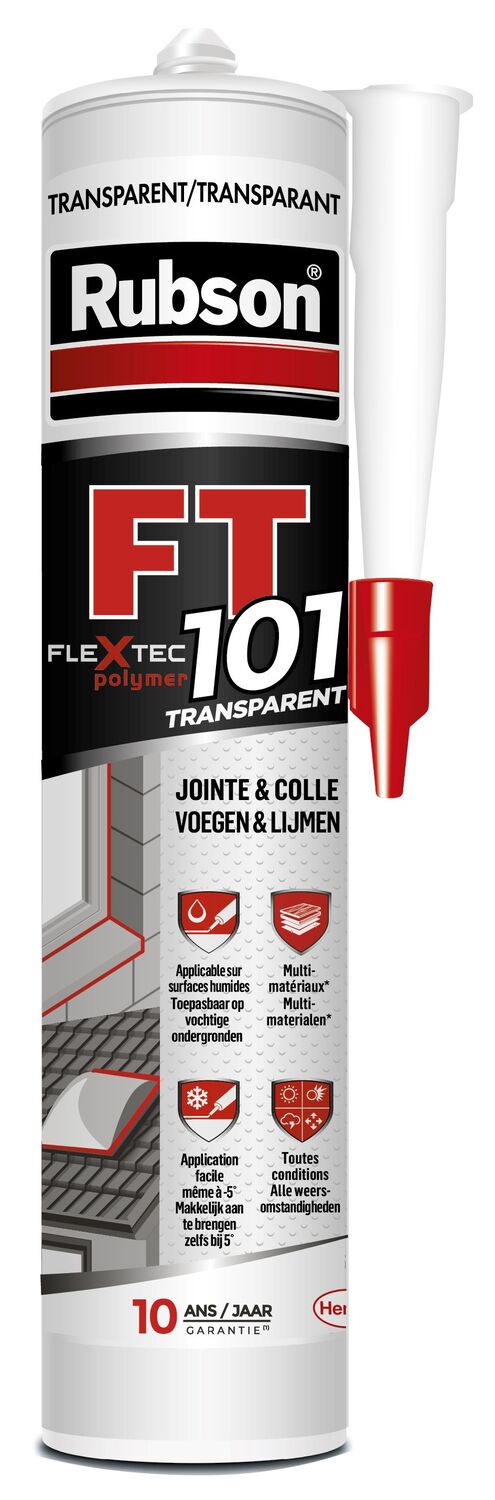 Mastic Transparent FT101 Joint Fissure Colle 280ml - RUBSON