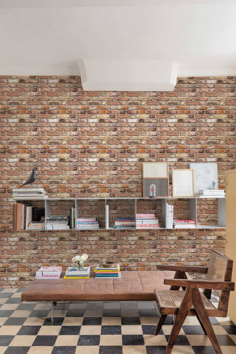 Papier peint vinyle sur intissé Brique Orange 0,53x10,05m