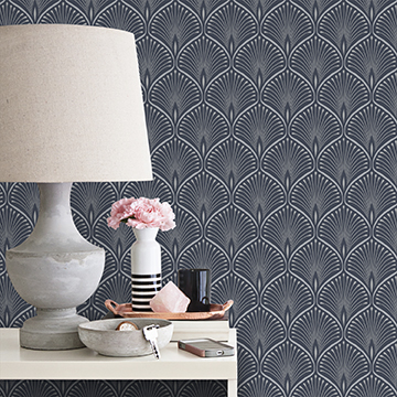 Papier Peint Vinyle Intissé Layla Bleu 0,53x10,05m