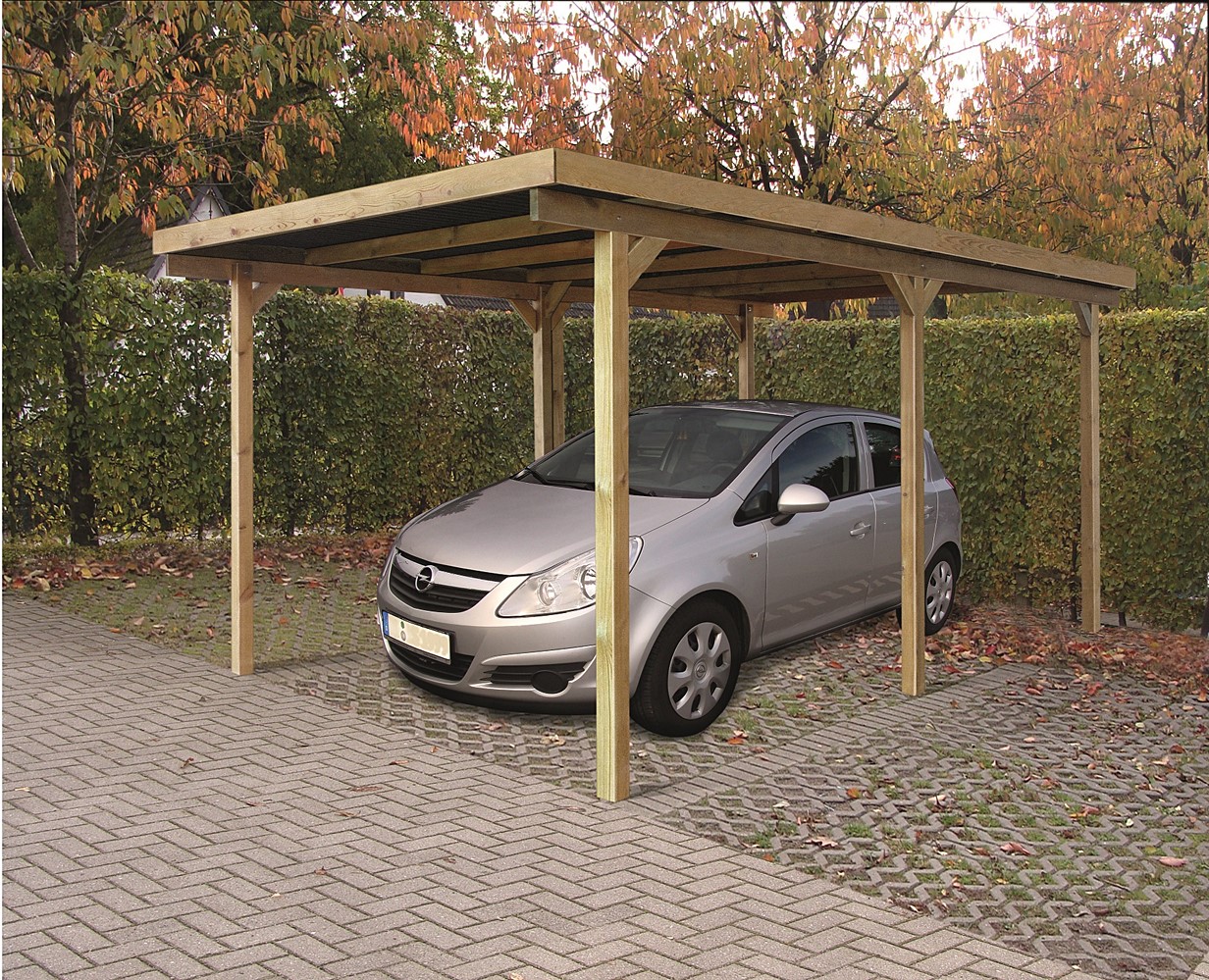 Carport en bois 3x5m avec poteaux 9cm autoclave - SOLID