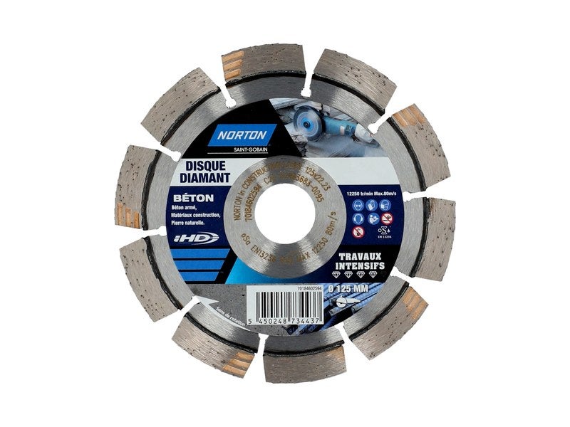 Disque diamant béton armé Ø12,5cm - NORTON