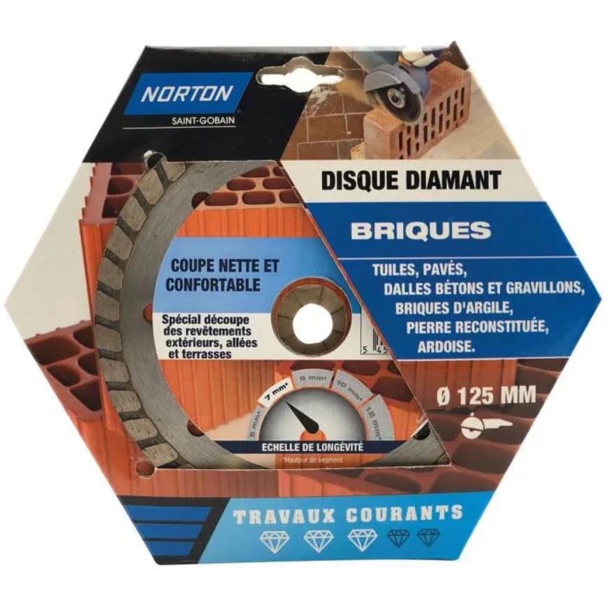 Disque à tronçonner Diamant pour brique et tuile Ø125mm
