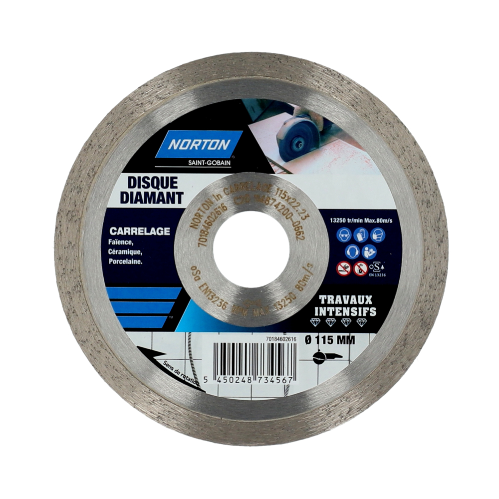 Disque diamant intensif pour carrelage Ø115mm - NORTON