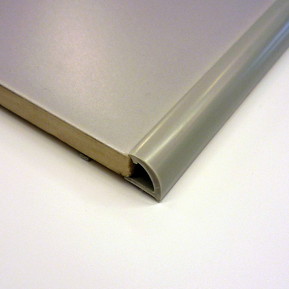 Quart de rond ouvert PVC gris clair H.6mm 2,5m - DINAC