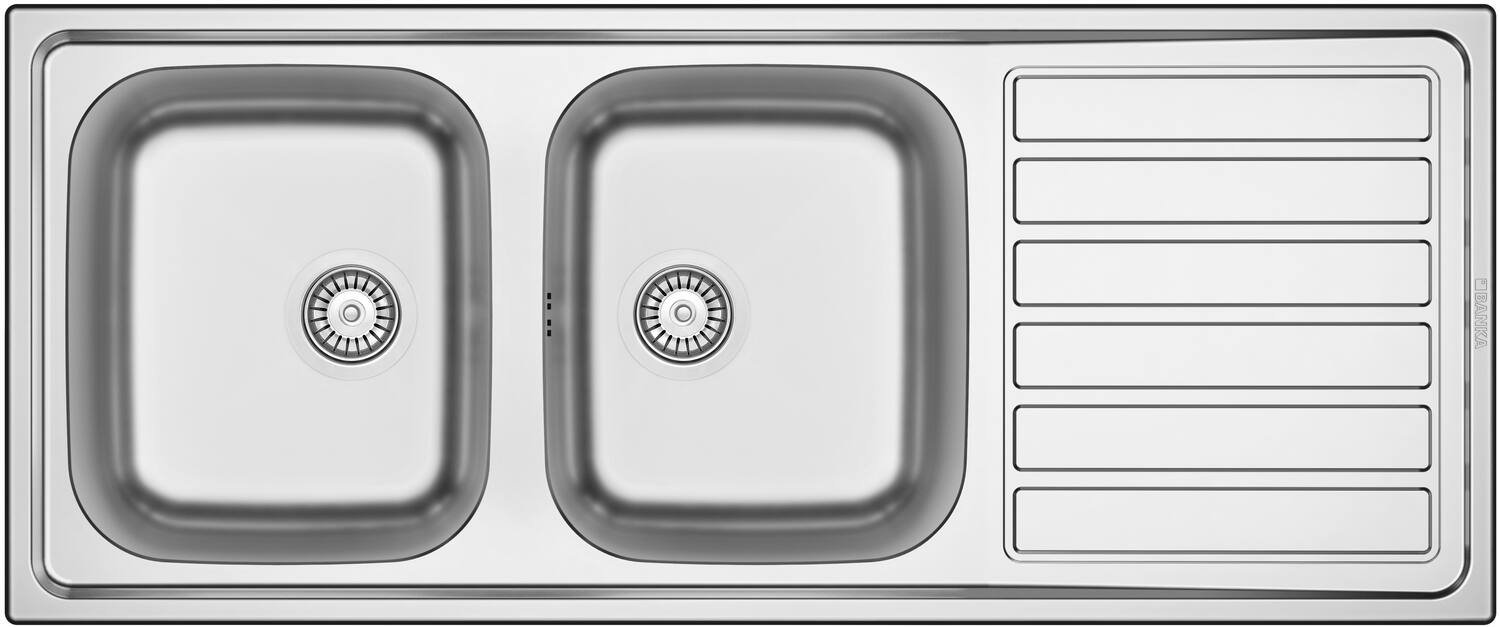 Évier de cuisine à encastrer inox Balance 2 bacs 120X50cm - BANKA