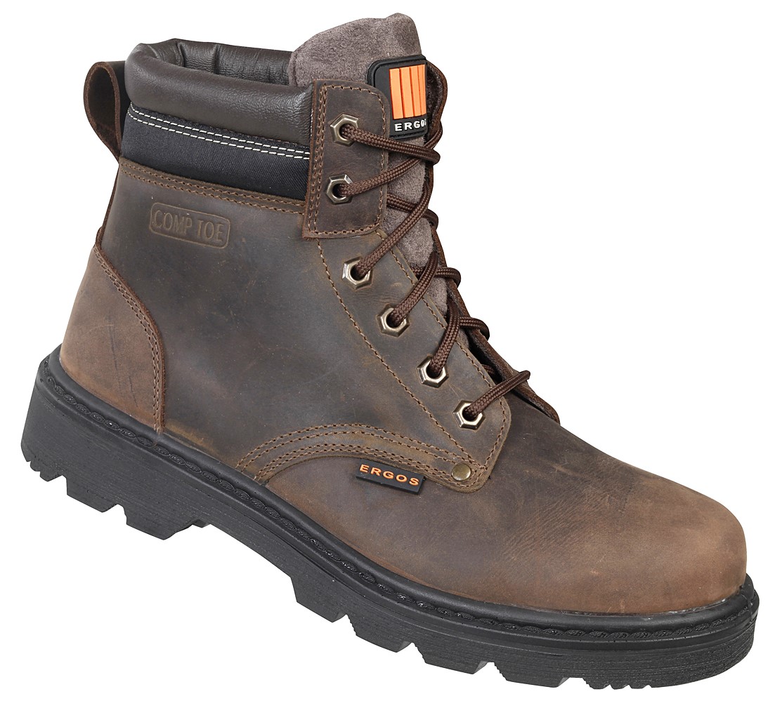 Chaussure sécurité haute Liverpool S3 marron T.41 - ERGOS