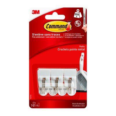 Crochet pointe blanc métal - 3M COMMAND