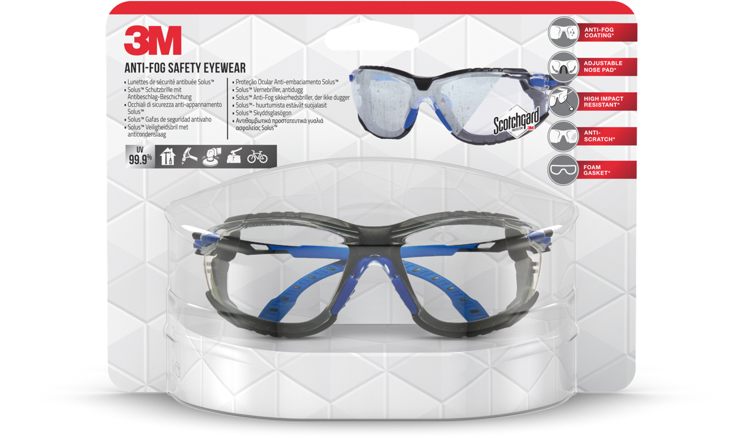Lunettes 3m solus1000 bra bleu/noir