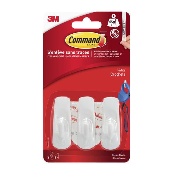 Crochet basique blanc PM - 3M COMMAND