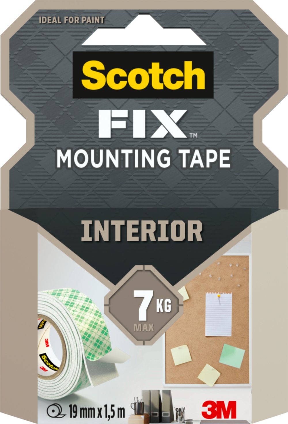 Ruban adhésif double face Fix Mounting Tape Intérieur 19mmx1,5m blanc - SCOTCH
